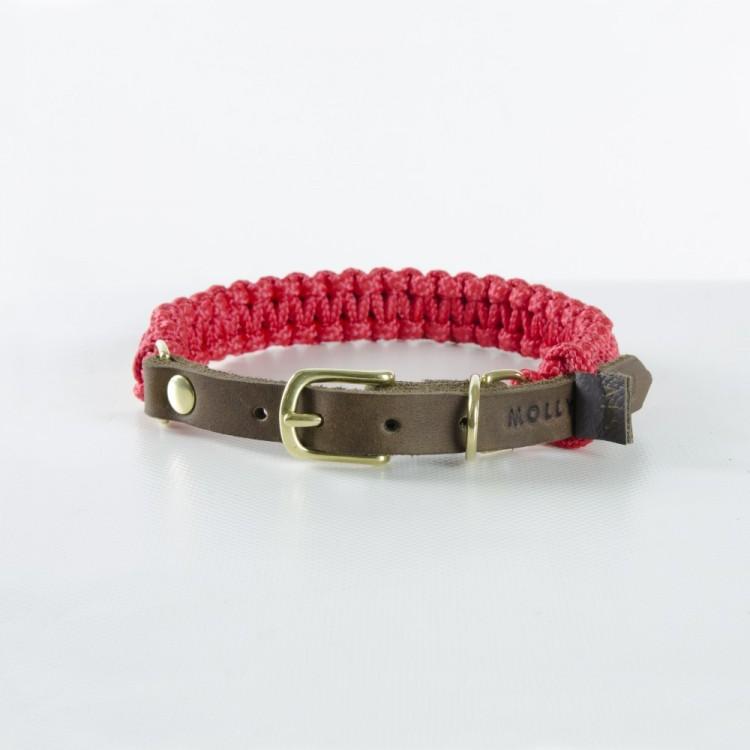 Load image into Gallery viewer, Touch of Leather Dog Collar - Lipstick by Molly And Stitch US
