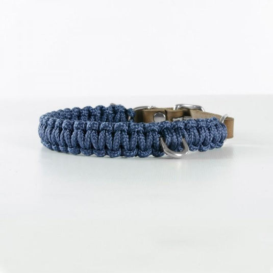 Touch of Leather Dog Collar - Navy by Molly And Stitch US