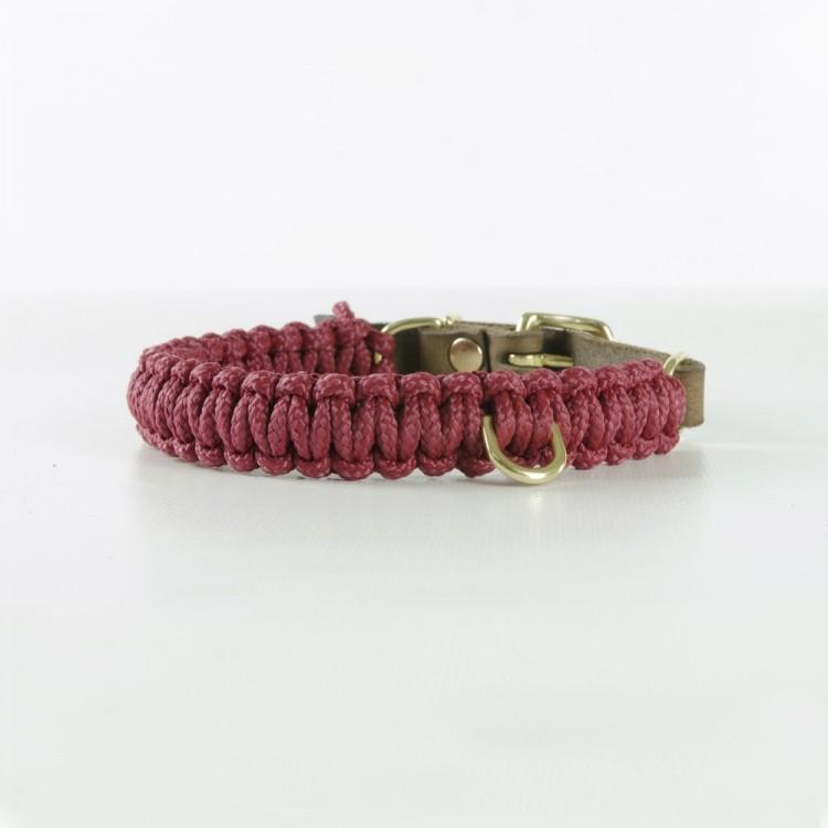 Load image into Gallery viewer, Touch of Leather Dog Collar - Redwine by Molly And Stitch US
