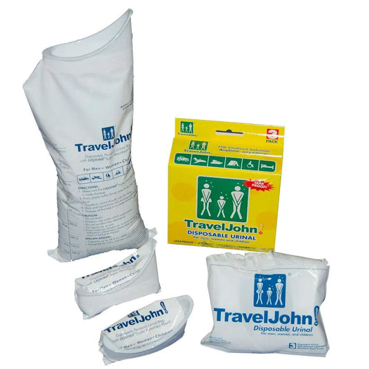 TravelJohn Resealable Disposable Urinal - 3 Pack