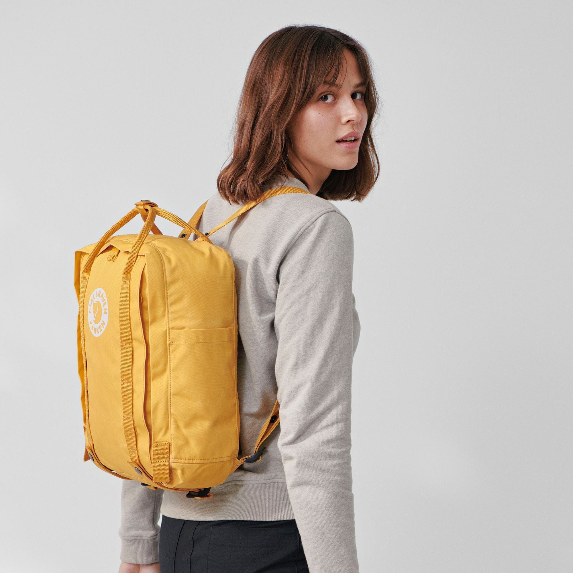 fjallraven mini kanken warm yellow random blocked backpack Fjallraven Tree-Kanken – Campmor