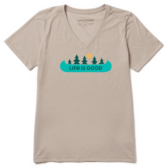 Load image into Gallery viewer, Life is good Cool Vee Canoe Landscape Short Sleeve Shirt - Women&#39;s
