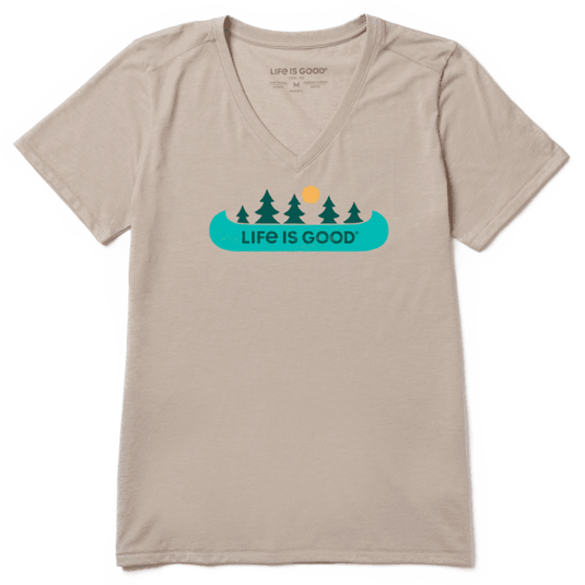 Life is good Cool Vee Canoe Landscape Short Sleeve Shirt - Women's