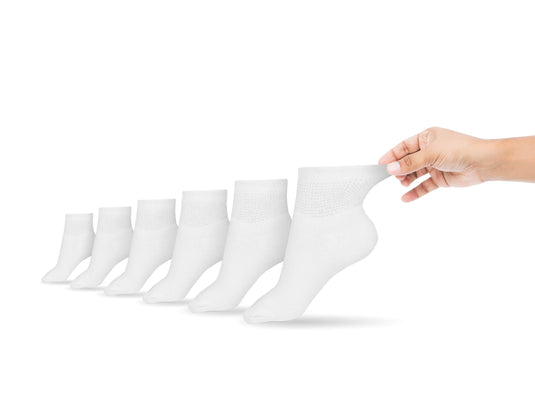 Men's Cotton Diabetic Ankle Socks (6 Pair) X-Large (Shoe Size 13-15) / Grey