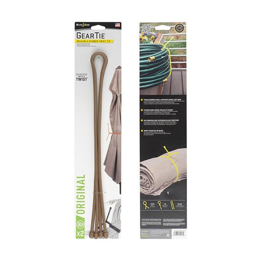 Nite Ize Gear Tie Reusable Rubber Twist Tie 32 in. - 2 Pack