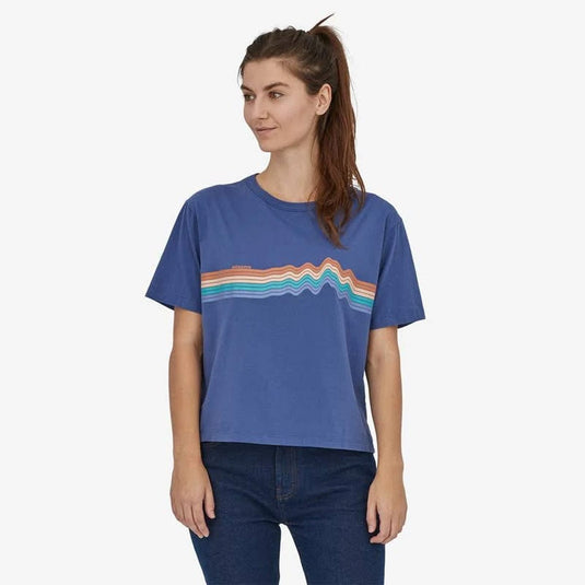 Patagonia Womens Ridge Rise Stripe Organic Easy Cut Tee